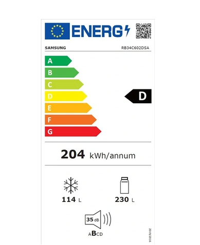 Réfrigérateur congélateur en bas Samsung rb34c602dsa