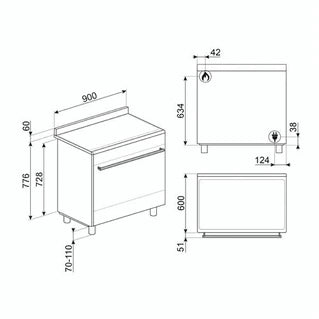 Piano de cuisson Smeg CX90GM