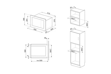 Micro-ondes + Gril Smeg FMI025BFR