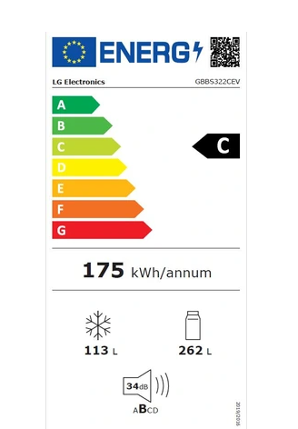 Réfrigérateur congélateur en bas Lg GBBS322CEV