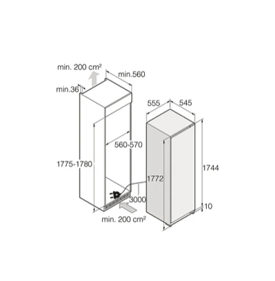 Réfrigérateur 1 porte Asko R31831EI - Encastrable 177cm