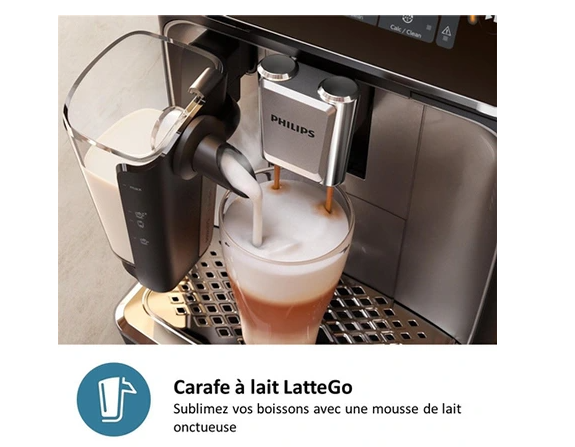 Machine à café à grain Philips EP5547/90 machine automatique Série 5500 - LatteGo