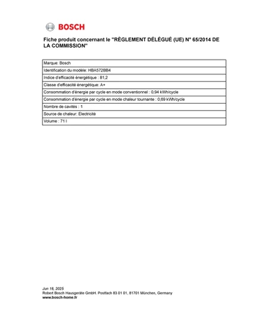Four encastrable Bosch HBA572BB4