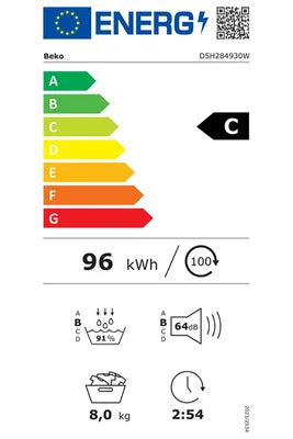 Sèche-linge pompe à chaleur Beko D5H284930W
