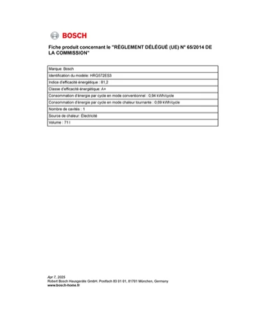 Four encastrable Bosch HRG572ES3