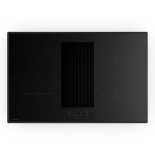 Plaque de cuisson avec hotte intégrée KLARSTEIN Velaire Plaque à induction avec Hotte aspirante intégrée 80 cm élégante minimaliste 8400W Noir
