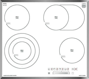 Cuisinière vitrocéramique Kaiser Plaque de cuisson - - KCT 6715 FW - Vitrocéramique blanche - 4 zones QuickHeat - 60 cm
