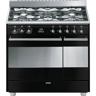 Piano de cuisson Smeg ESTHETIQUE CLASSICA 90cm MIXTE INOX NOIR BRILLANT - SCB92MN8