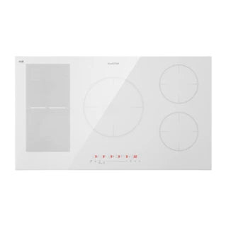 Plaque induction KLARSTEIN Table de cuisson - Delicatessa 90 Hybrid - Plaque vitrocéramique - 7400W - Minuterie - Blanc