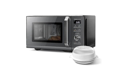 Micro-ondes combiné Toshiba Micro-ondes combiné pose libre - 900W+Grill 1000 W+Convection 2100W - Friteuse - Air Fry Combo 7-en-1 - 26L - Gris morandi