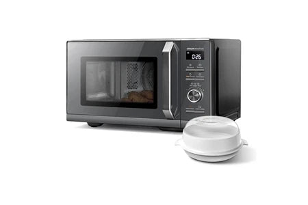Micro-ondes combiné Toshiba Micro-ondes combiné pose libre - 900W+Grill 1000 W+Convection 2100W - Friteuse - Air Fry Combo 7-en-1 - 26L - Gris morandi
