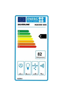 Hotte Aspirante décorative murale Silverline inclinée 90cm 577m3/h noir h20390 009
