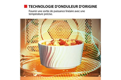Micro-ondes combiné Toshiba Micro-ondes combiné pose libre - 900W+Grill 1000 W+Convection 2100W - Friteuse - Air Fry Combo 7-en-1 - 26L - Gris morandi