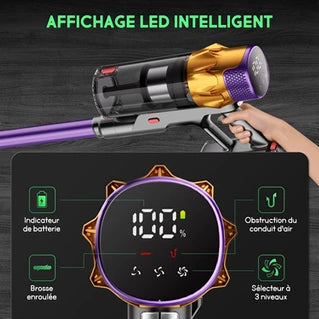 Aspirateur balai Lexzurn Aspirateur balai sans fil - 78000pa-600W - 70min autonomie