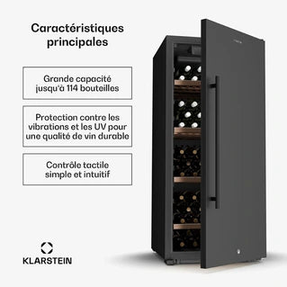 Cave à vin de service KLARSTEIN Cellar Max 114 bouteilles Compresseur 238 L 5 - 20 °C