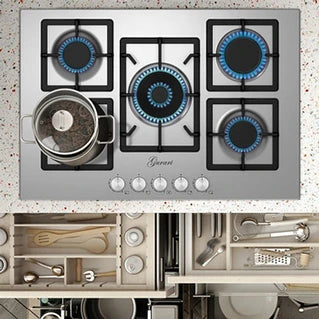 Gazinière Gurari Table de cuisson à gaz - - FQ755VTGC - 75 cm - 4,0 KW WOK - Inox