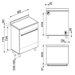 Piano de cuisson Smeg BG91N2