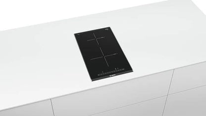 Plaque mixte Bosch Serie | 6 PIB375FB1E - Table de cuisson à induction - 2 plaques de cuisson - Niche - largeur : 27 cm - profondeur : 49 cm - avec garnitures avant et
