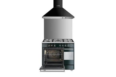 Piano de cuisson Smeg ESTHETIQUE CLASSICA 90cm MIXTE INOX NOIR BRILLANT - SCB92MN8