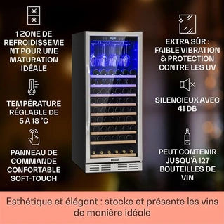 Cave de service KLARSTEIN Vinovilla 127- 45dB - Classe G - Acier inoxydable
