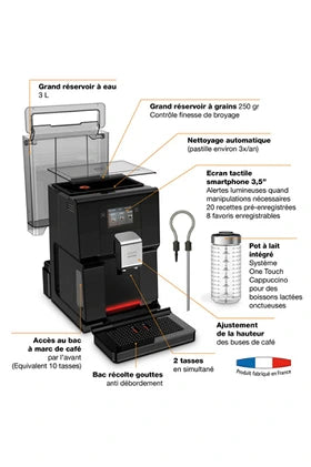 Machine à café à grain Krups INTUITION PREFERENCE NOIR 11 BOISSONS EA873810
