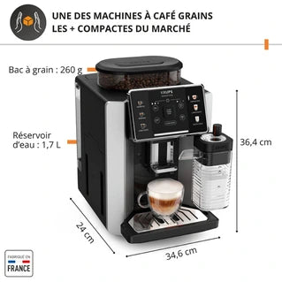 Machine à café à grain Krups Sensation Lait EA912HF1 Gris anthracite + kit entretien
