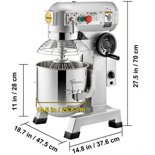 Robot pâtissier Vevor Multifonction Robot de Cuisine Acier Inoxydable 16 L 500 W