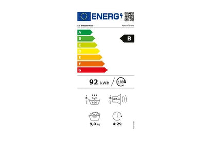Sèche-linge pompe à chaleur Lg 9kg 60cm RH9X76WH