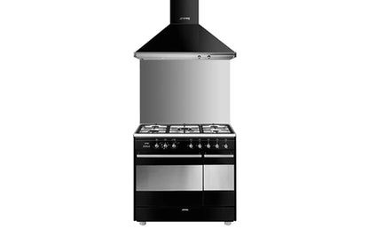 Piano de cuisson Smeg ESTHETIQUE CLASSICA 90cm MIXTE INOX NOIR BRILLANT - SCB92MN8