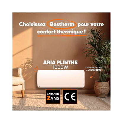 Chauffage électrique BESTHERM à inertie sèche céramique ARIA PLINTHE 1