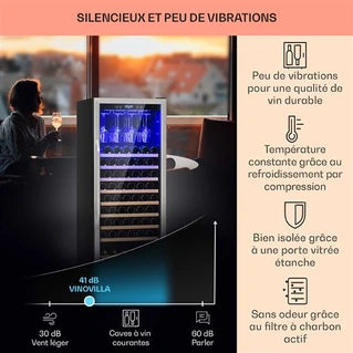 Cave de service KLARSTEIN Vinovilla 127- 45dB - Classe G - Acier inoxydable