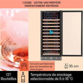 Cave de service KLARSTEIN Vinovilla 127- 45dB - Classe G - Acier inoxydable