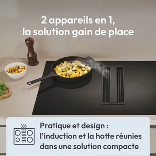 Plaque de cuisson avec hotte intégrée Candy CIH614CF