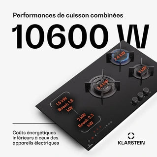 Plaque induction KLARSTEIN Plaque de cuisson induction MultiChef Table de cuisson induction et gaz 5 zones