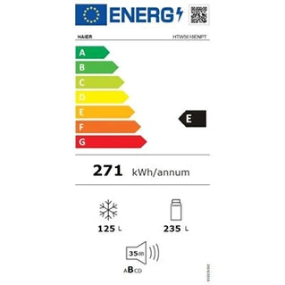 Réfrigérateur 1 porte Haier Réfrigérateur Combiné - - 3D 60 Series 5 Htw5618Enpt - Classe E - 360 L - 185 X 59,5 X 66,7 Cm - Noir