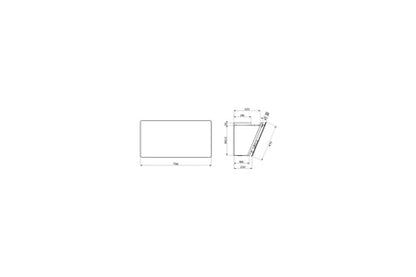 Hotte aspirante décorative murale Roblin décorative inclinée inox verre largeur 80cm
