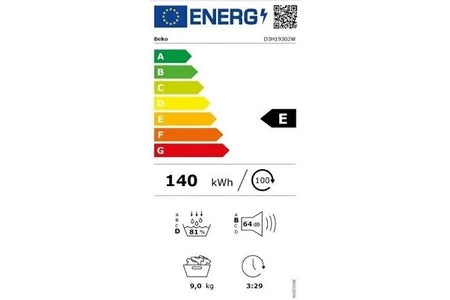 Sèche-linge pompe à chaleur Beko D3H19302W