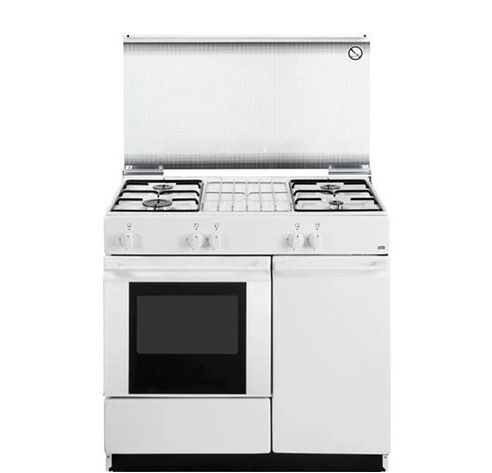 Gazinière Glem cuisinière piano de cuisson 4 foyers brûleurs gaz blanc 80x50cm