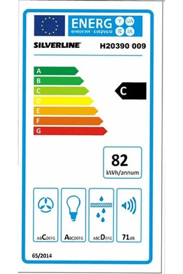 Hotte Aspirante décorative murale Silverline inclinée 90cm 577m3/h noir h20390 009