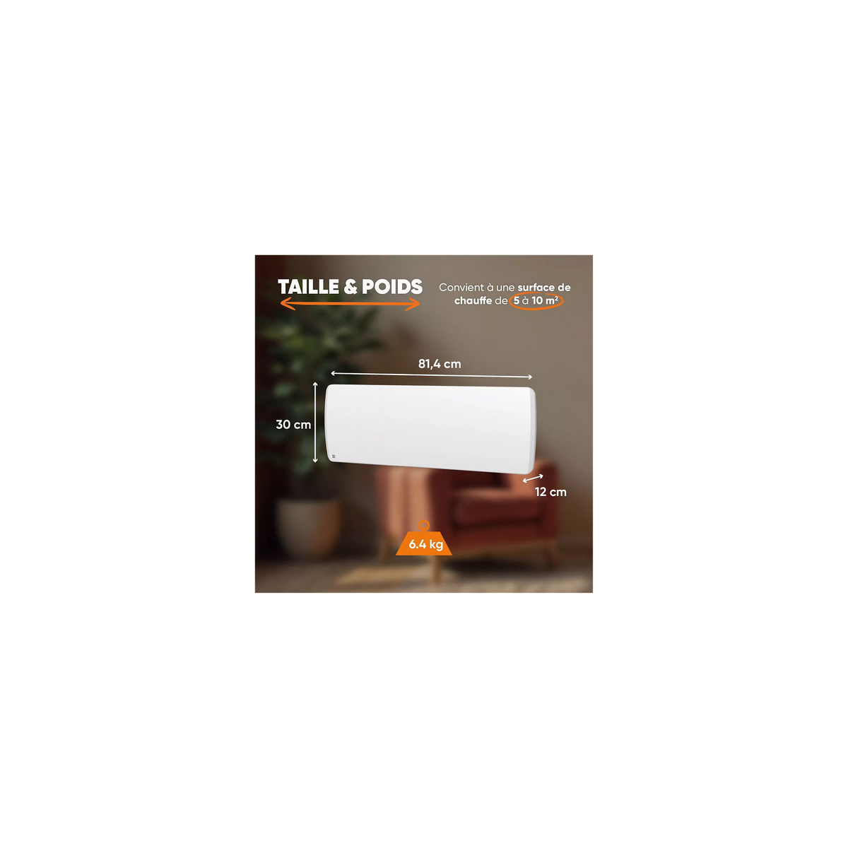 Chauffage électrique BESTHERM à inertie sèche céramique ARIA PLINTHE 1