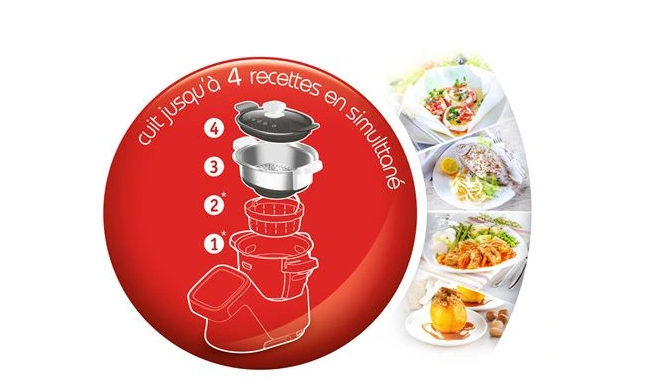Robot cuiseur Moulinex Companion Pro YY5286FG avec balance intégrée + cuiseur vapeur
