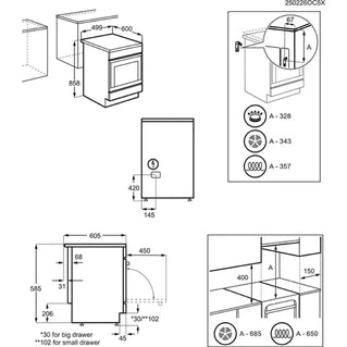 Cuisinière vitrocéramique Electrolux LKR562066W