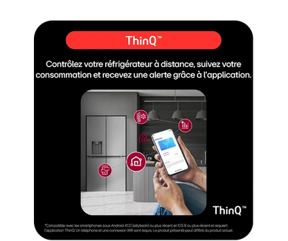 Réfrigérateur congélateur en bas Lg GBBW322CEV Noir