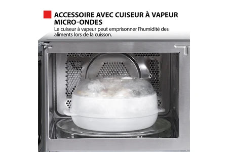 Micro-ondes combiné Toshiba Micro-ondes combiné pose libre - 900W+Grill 1000 W+Convection 2100W - Friteuse - Air Fry Combo 7-en-1 - 26L - Gris morandi