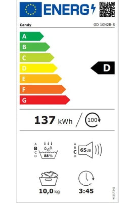 Sèche-linge pompe à chaleur Candy GD 10N2B-S Blanc