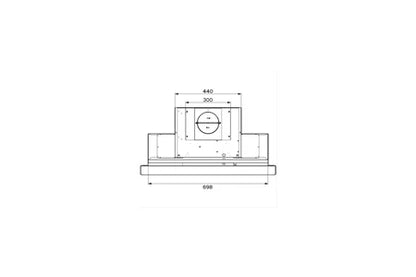Hotte aspirante décorative murale Roblin décorative inclinée inox verre largeur 80cm