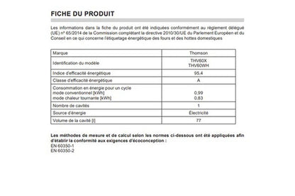 Cuisinière vitrocéramique Thomson THV60X