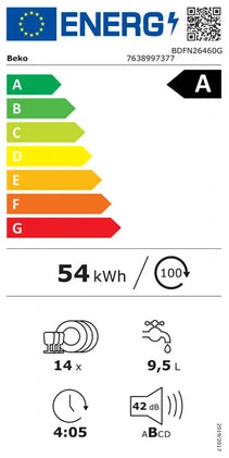 Lave-vaisselle pose libre Beko Lave-vaisselle 60cm 14 couverts 42db gris BDFN26460G