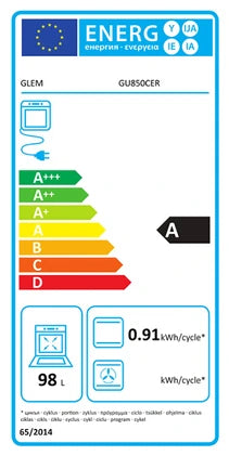 Gazinière Glem Cuisinière gaz GU850CER noir