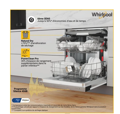 Lave-vaisselle encastrable Whirlpool W0BD851AX Argent